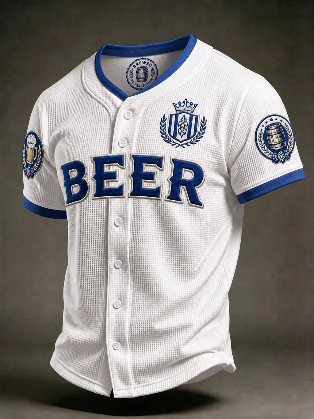 Men's Beer Print Short-Sleeve Shirt