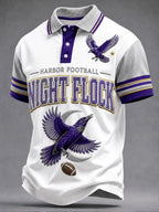Men's Casual Classic Football Club Graphic Polo Top