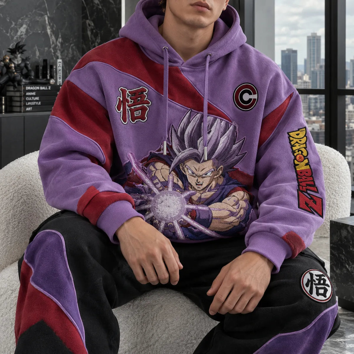 Unisex Oversized Casual Anime-print Hoodie