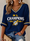 Women's Baseball Print T-Shirt