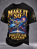 Men's Artistic Casual Printed Crew-Neck T-Shirt