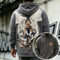 Unisex Oversized Casual Anime-print Corduroy Hoodie
