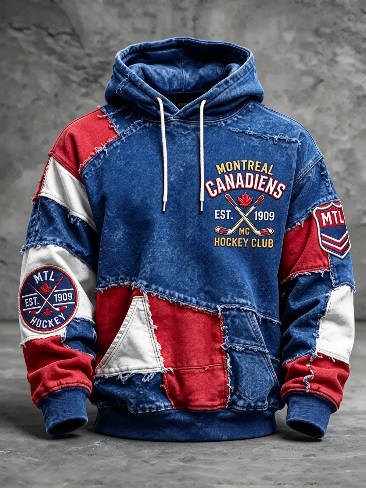 Men's Ice Hockey Print Hooded Sweatshirt