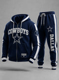 Unisex Casual Football Print Hoodies Set