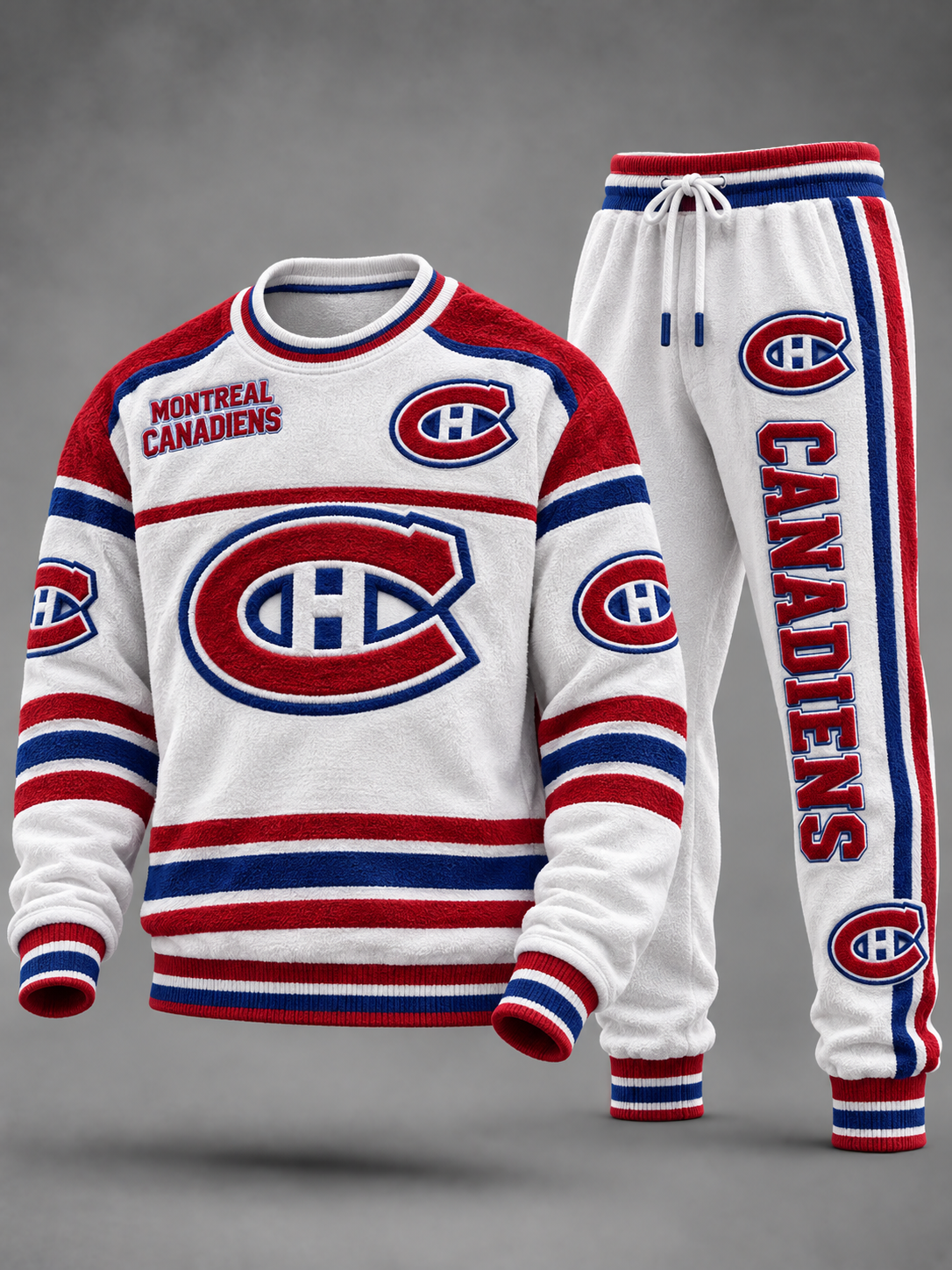 Men's Casual Hockey Print Hoodies Set