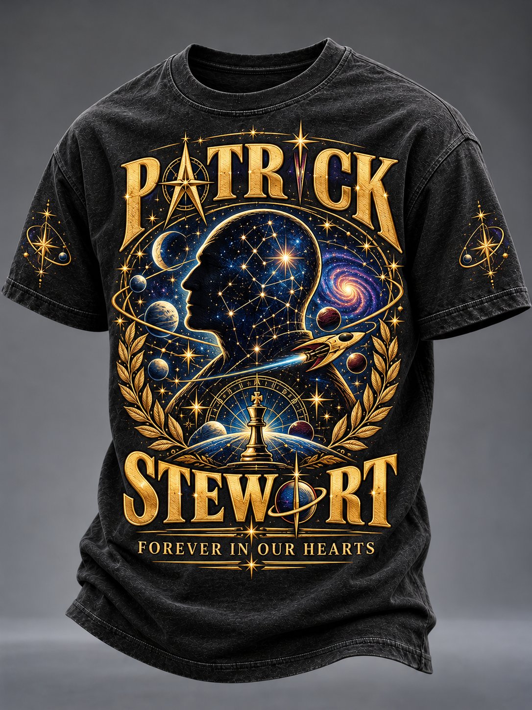 Men’s Casual T-Shirt with Artistic Graphic Print