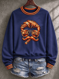 Women's Casual Printed Long-Sleeve Sweatshirt