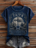 Women's Casual Football Print T-Shirt