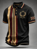 Men's Art-Print Casual Polo Shirt