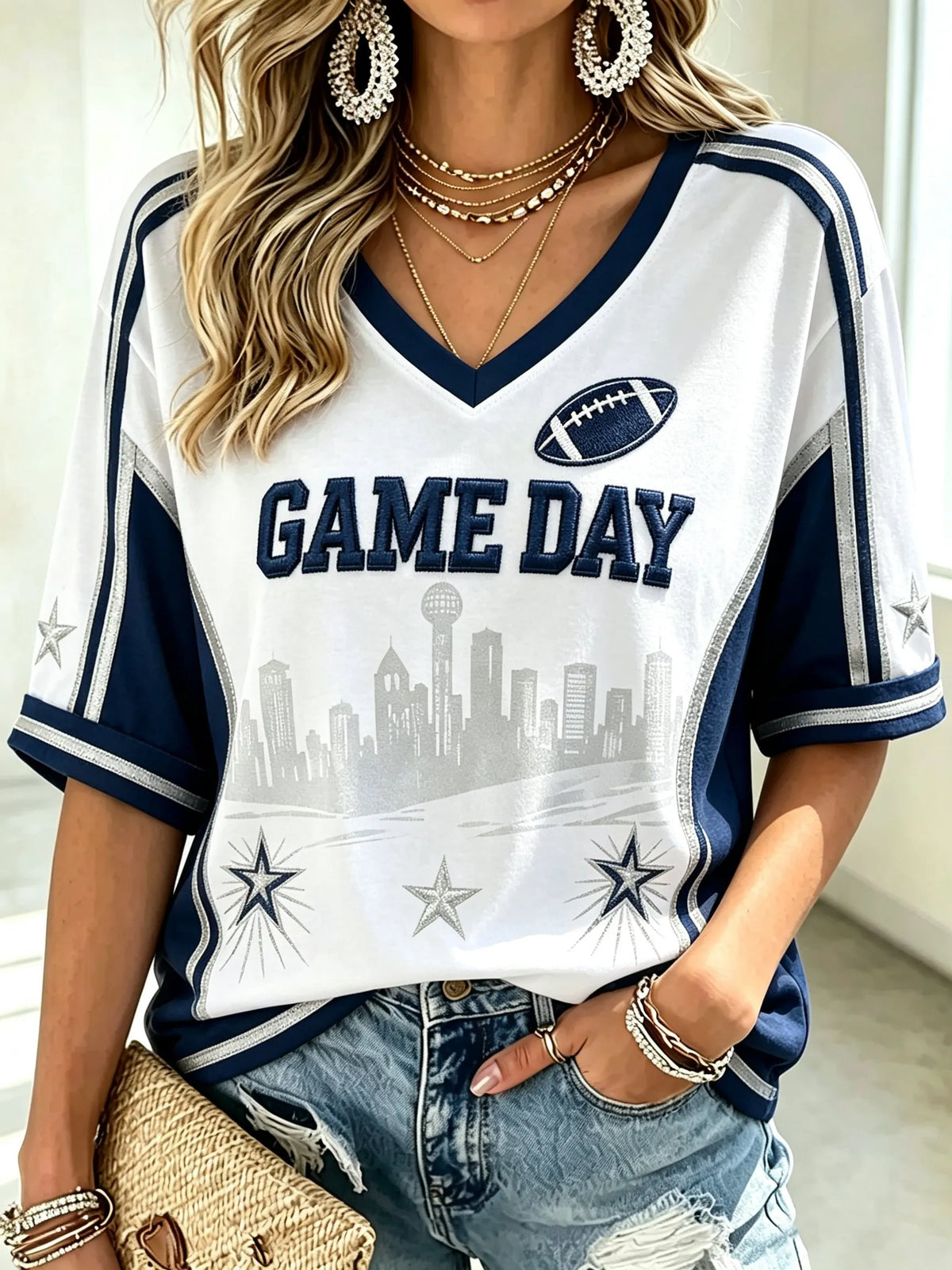 Women's Casual Football T-Shirt