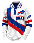 Men's Long-Sleeved Football Fan Polo Top