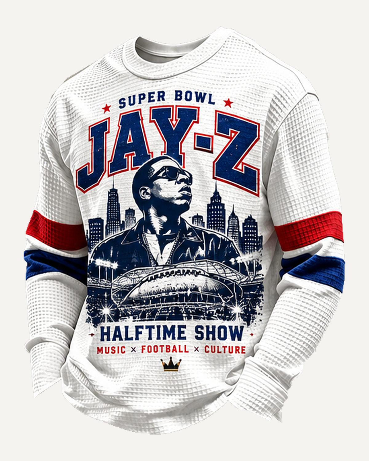 Jay-Z City Legends Vintage Graphic Waffle-Knit Long-Sleeve Shirt