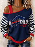 Ladies' Retro Off-Shoulder Football Top