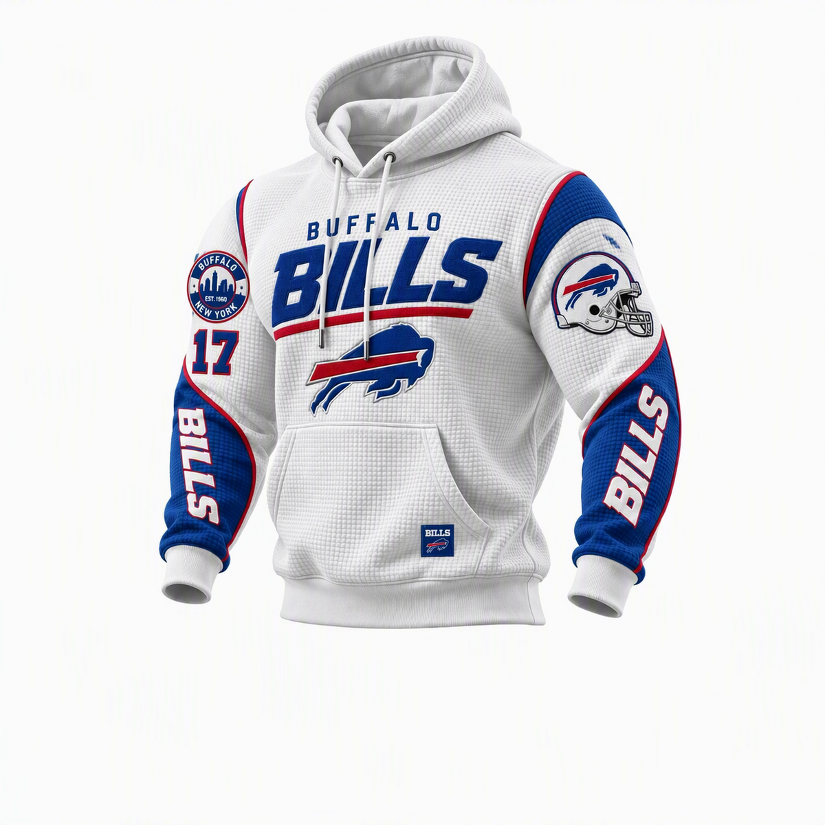 Rugby-print Waffle-knit Hoodie