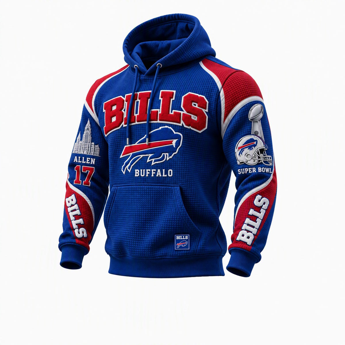 Rugby-print Waffle-knit Hoodie
