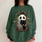 Leopard Ghost Cat Halloween Sweatshirt