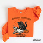 Kitty Biscuits Sweatshirt, Spooky Season Black Cat Halloween Crewneck