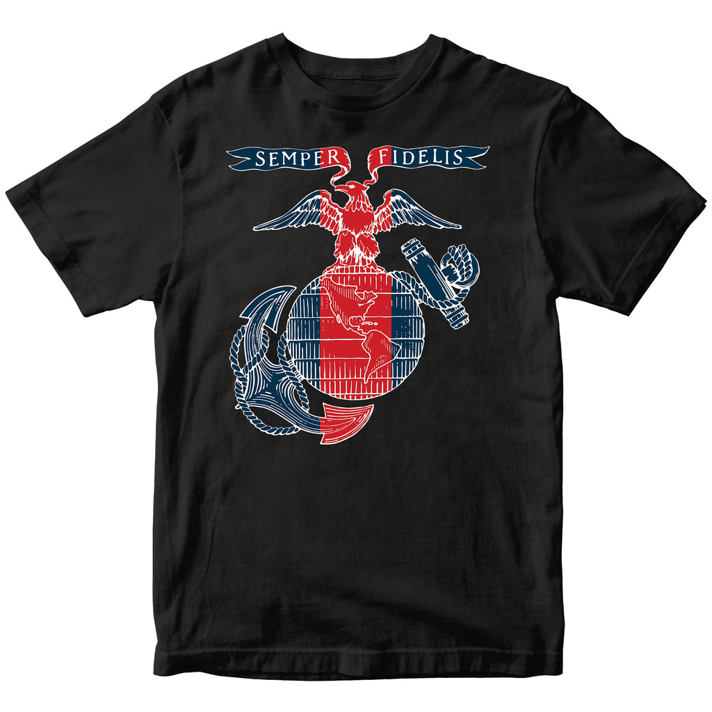 Marines Blood Stripe EGA Seal T-shirt