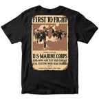 Marines First To Fight Vintage Recruitment Poster T-Shirt