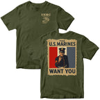U.S. Marines "WANT YOU" Vintage Poster T-Shirt