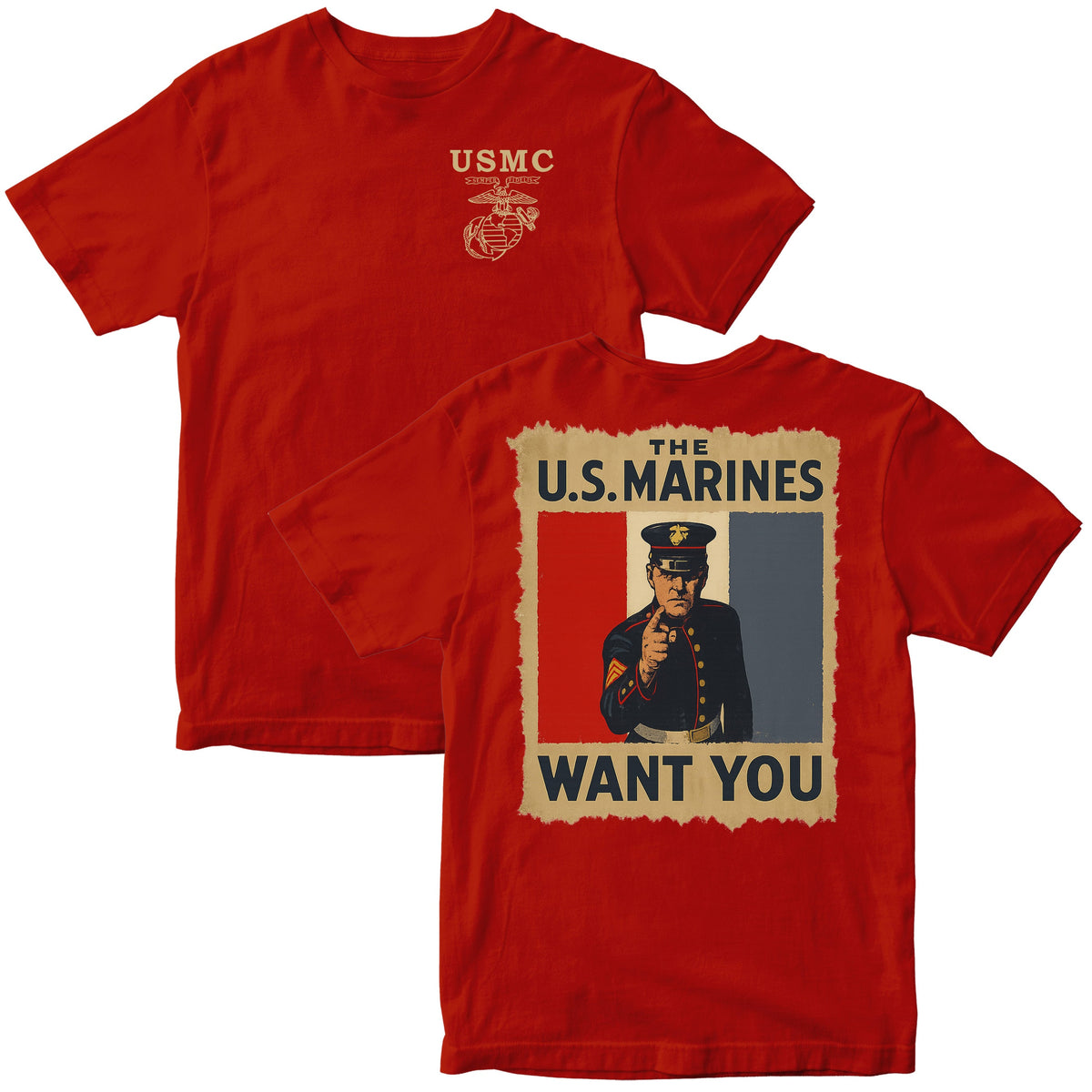 U.S. Marines "WANT YOU" Vintage Poster T-Shirt