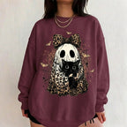 Leopard Ghost Cat Halloween Sweatshirt