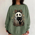 Leopard Ghost Cat Halloween Sweatshirt