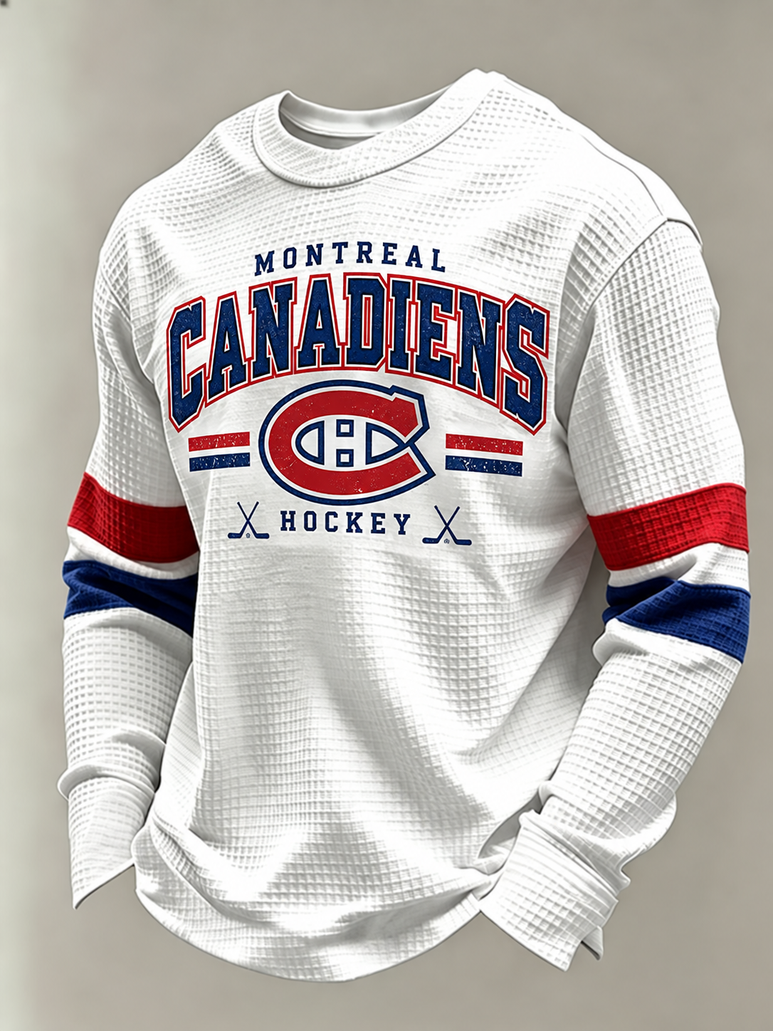 Men's Retro Long-Sleeved Ice Hockey Fan Top