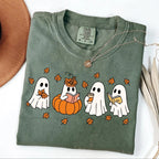  Pumpkin Ghosts Reading Book Shirt