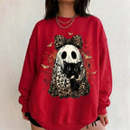 Leopard Ghost Cat Halloween Sweatshirt