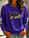 Women'S Retro Football Print Round Neck Sports Shirt