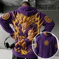 Unisex Oversized Casual Anime-print Corduroy Hoodie