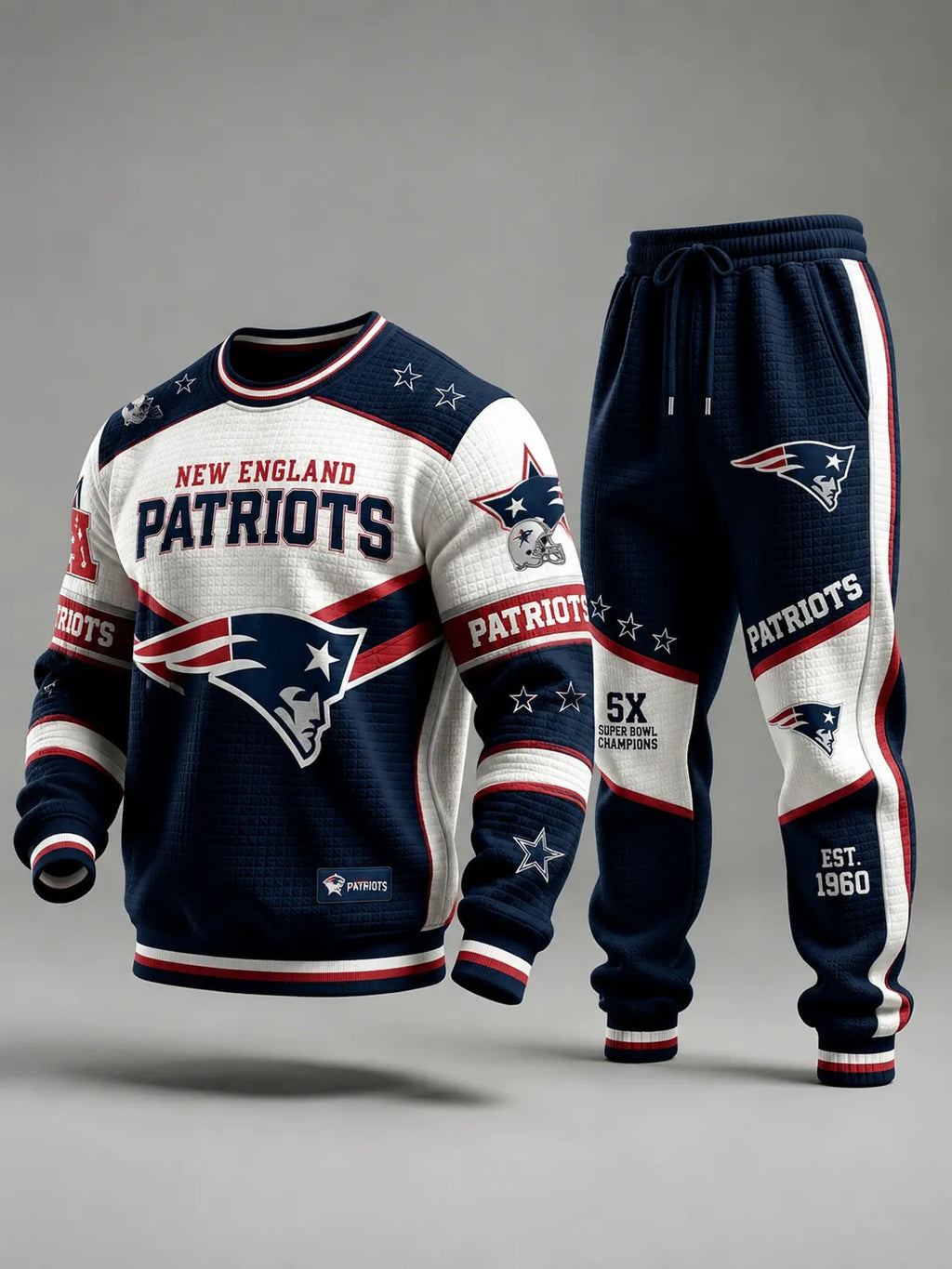 Unisex Casual Football Print Sweatershirt Set