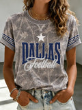 Women's Casual Football Print T-Shirt