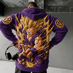 Unisex Oversized Casual Anime-print Corduroy Hoodie