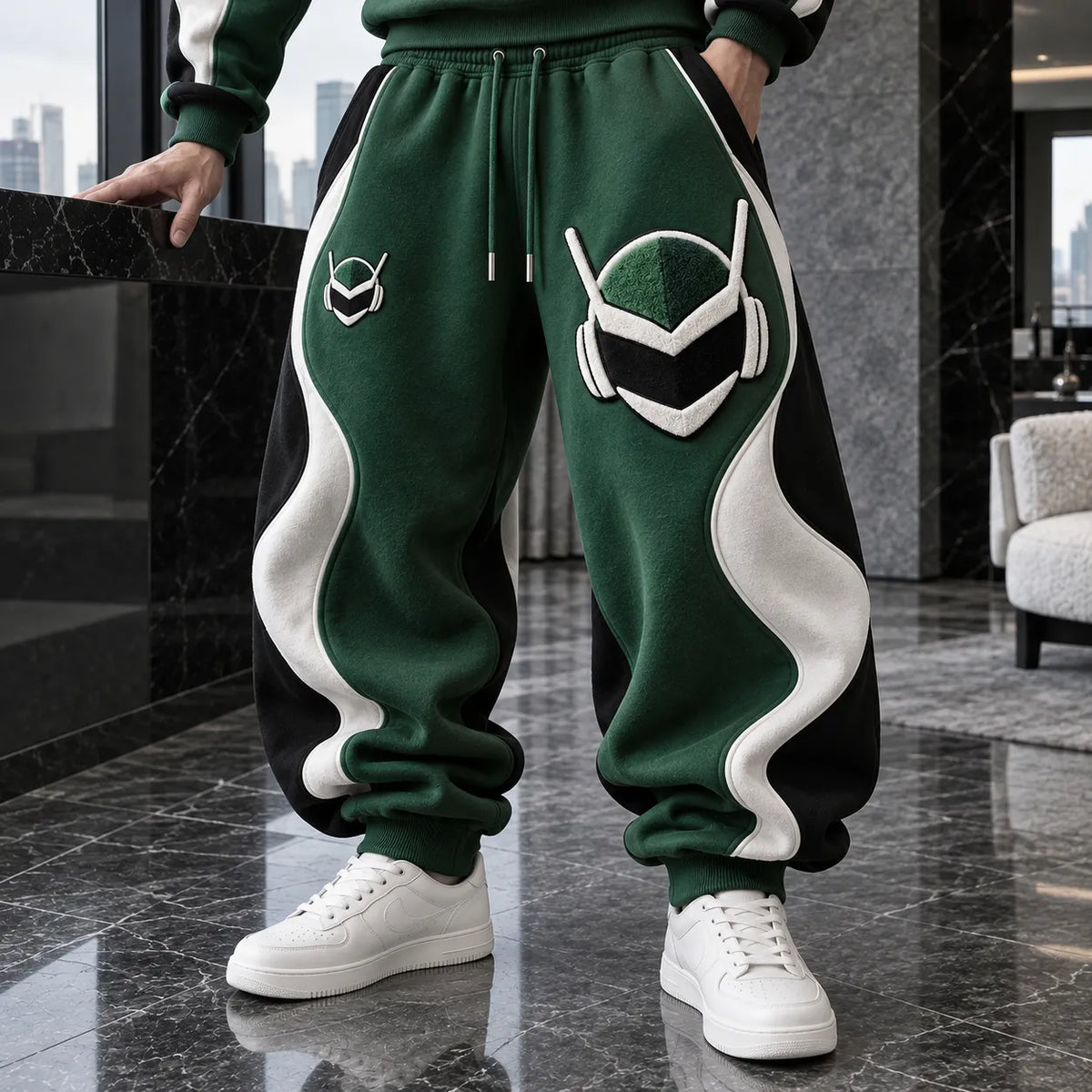 Unisex Loose-fit Casual Lantern-style Sweatpants