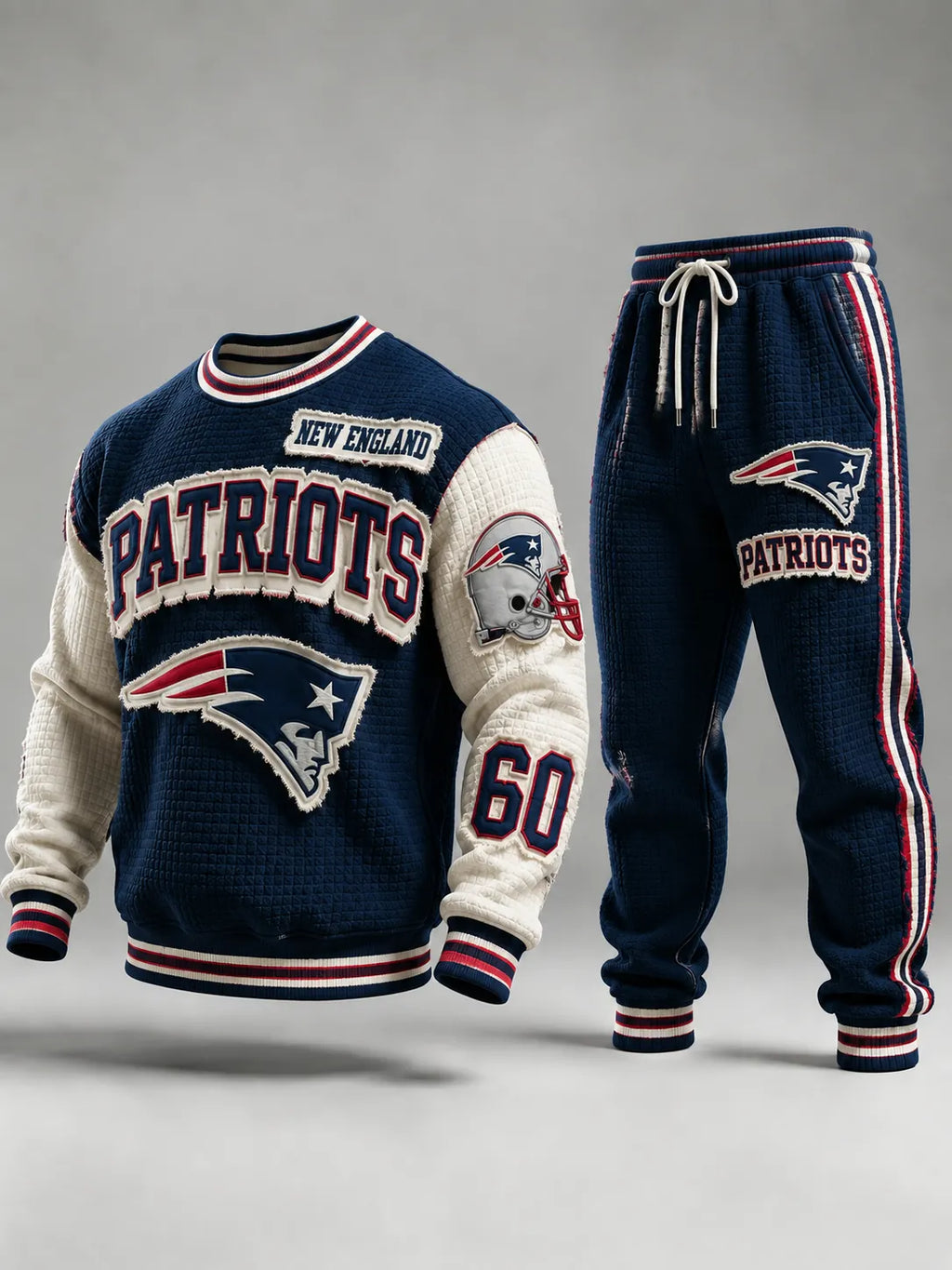 Unisex Vintage Football‐Inspired Print Sweatershirt Set