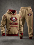 Premium Cotton-Blend Waffle Knit Hoodie And Jogger Set