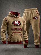 Premium Cotton-Blend Waffle Knit Hoodie And Jogger Set