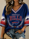 Women's Casual Football Print T-Shirt