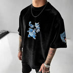 Pok��mon Color-blocked Unisex Fleece Oversized T-shirt
