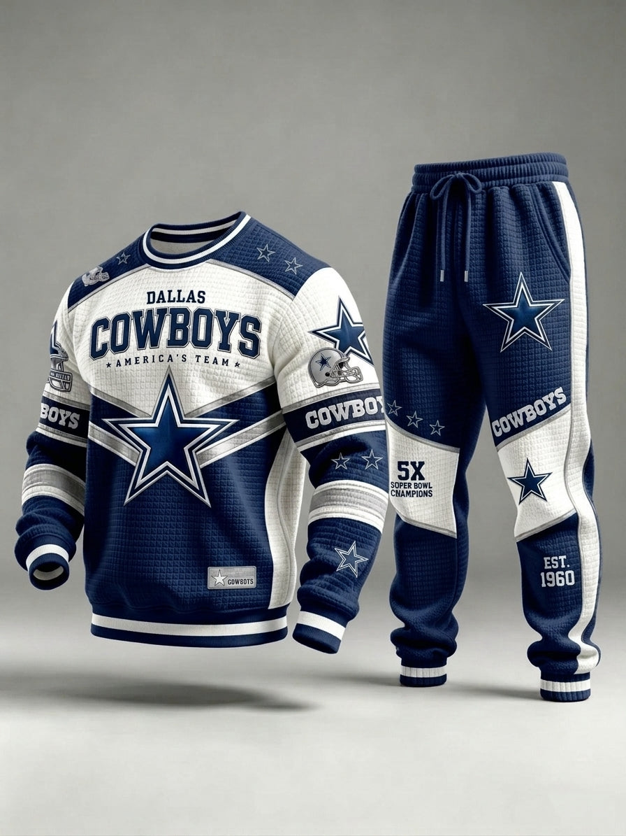 Unisex Casual Football Print Sweatershirts Set