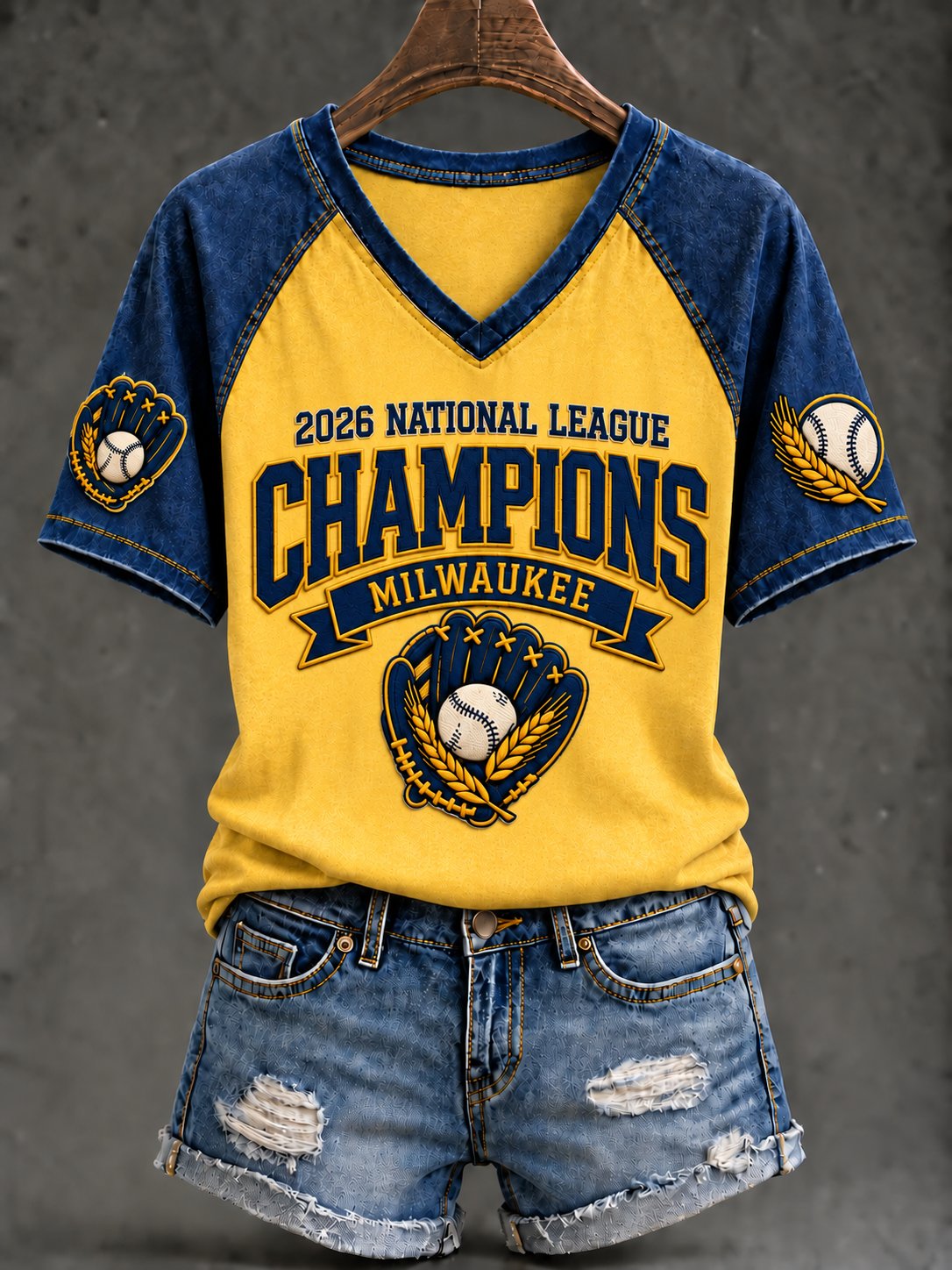 Women's Baseball Print T-Shirt
