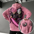 Unisex Oversized Casual Anime-print Corduroy Hoodie