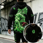 Unisex Oversized Casual Anime-print Corduroy Hoodie