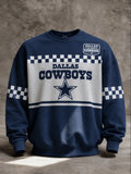 Men's Football Print Crewneck Sweatshirt