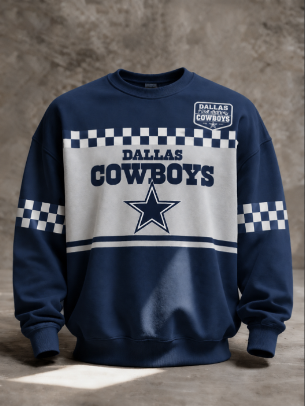 Men's Football Print Crewneck Sweatshirt