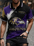 Men's Football Print Polo Shirt