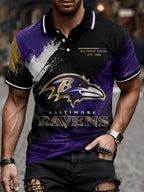 Men's Football Print Polo Shirt