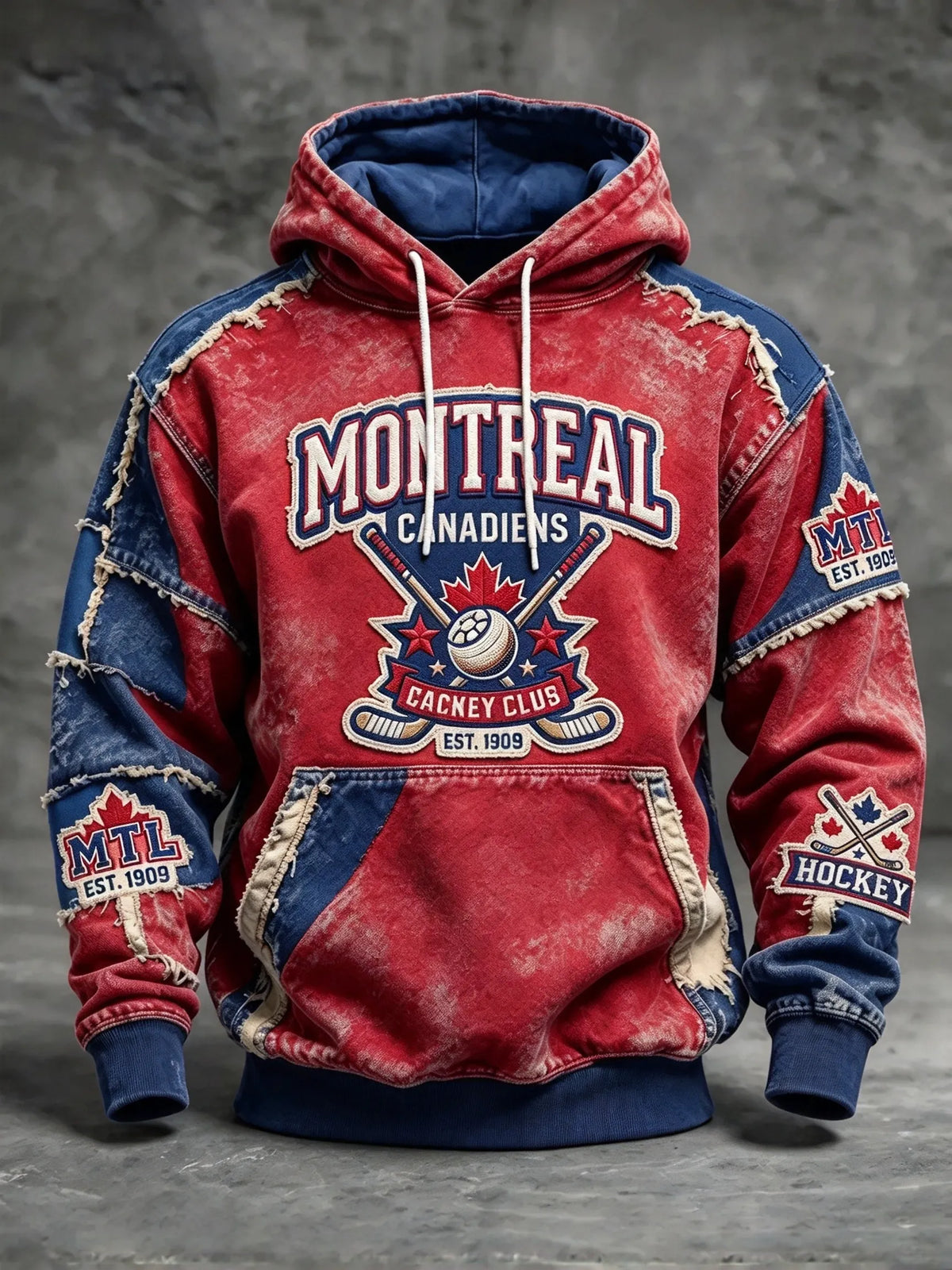 Men's Ice Hockey Print Hooded Sweatshirt